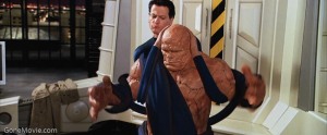 Ioan Gruffudd  (Reed Richards) and Michael Chiklis (Ben Grimm) have some arguments about procedures.